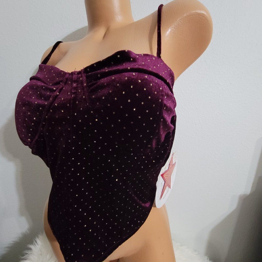 1034 X LARGE MIXED THREADS Sparkle  Purple Tank Top NWT